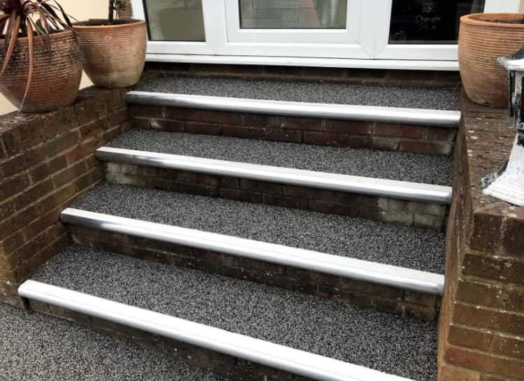 This is a photo of a Resin bound stair path carried out in Liverpool. All works done by Resin Driveways Liverpool